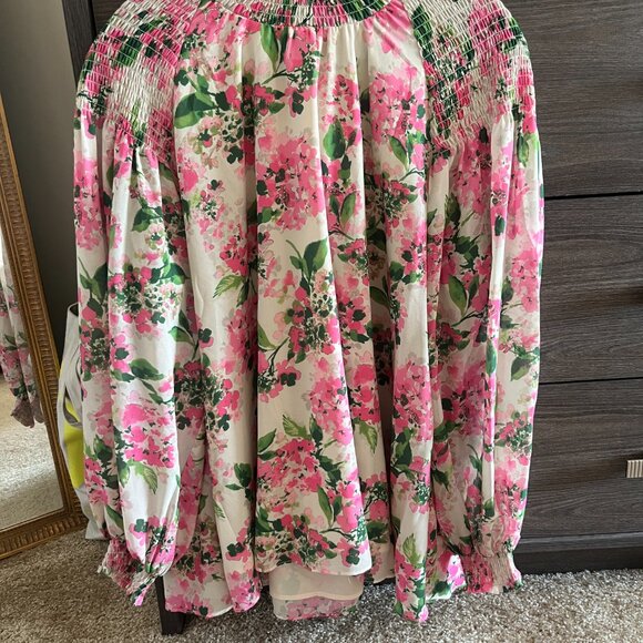 NWT Tuckernuck  Gossamer Pink Hydrangea Lydia Blouse Size XL - Picture 8 of 9